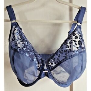 Elomi Namrah underwire bandless plunge bra 32M‎ blue lace